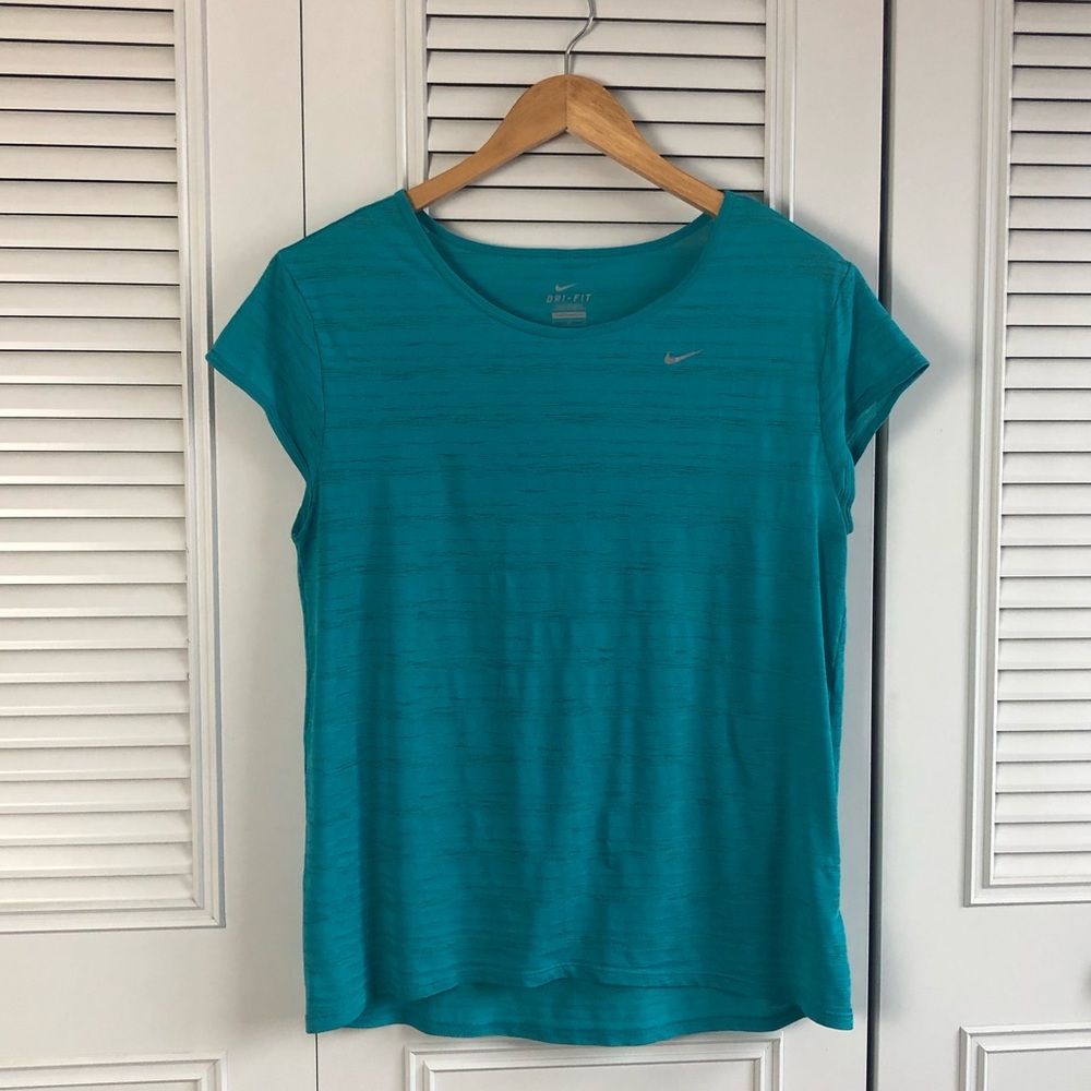 **CLOSING BUY ONE GET ONE** Nike Dri-Fit Sheer Stiped Short Sleeve Workout Tee